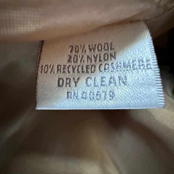 Vintage Harve Benard Camel Wool Cashmere 1980s Blazer with Shoulder Pads L - XL - Picture 5 of 13